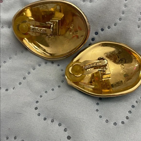 Swarovski Elegant Gold and Green Statement Earrings